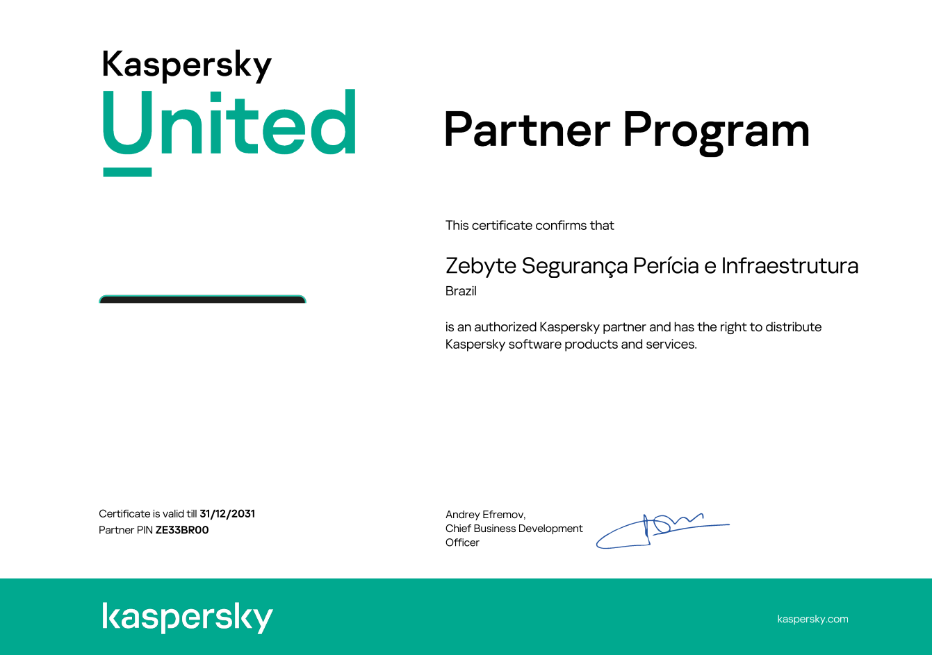 Certificado Kaspersky B2B