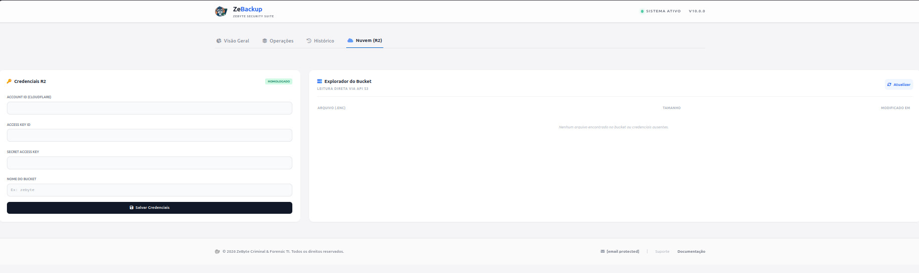 Integração Cloud ZeBackup